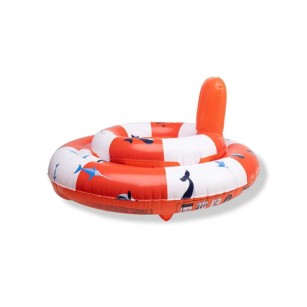 Swim Essentials, Baby Swim Ring with Back Support, 0-1 Year – Ocean Stripes