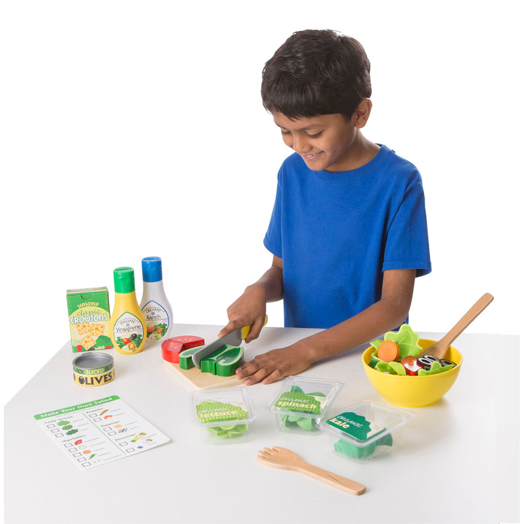 Melissa & Doug Wooden Play Food, Salad Set