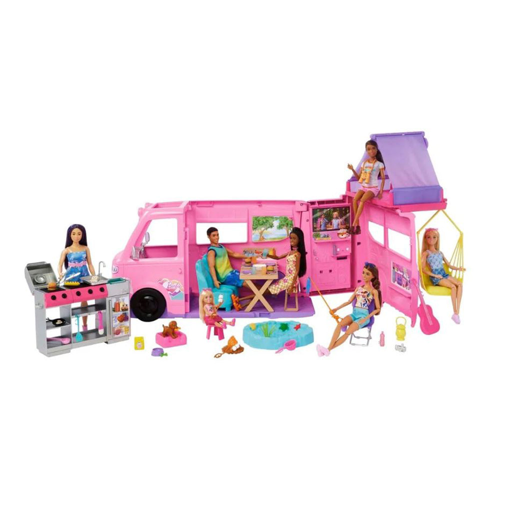 Barbie Dream Camper, Autocamper sæt m 60 dele UDEN dukker