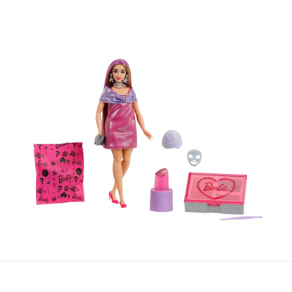 Barbie Glam Party Unboxed, Pink Curvy Doll