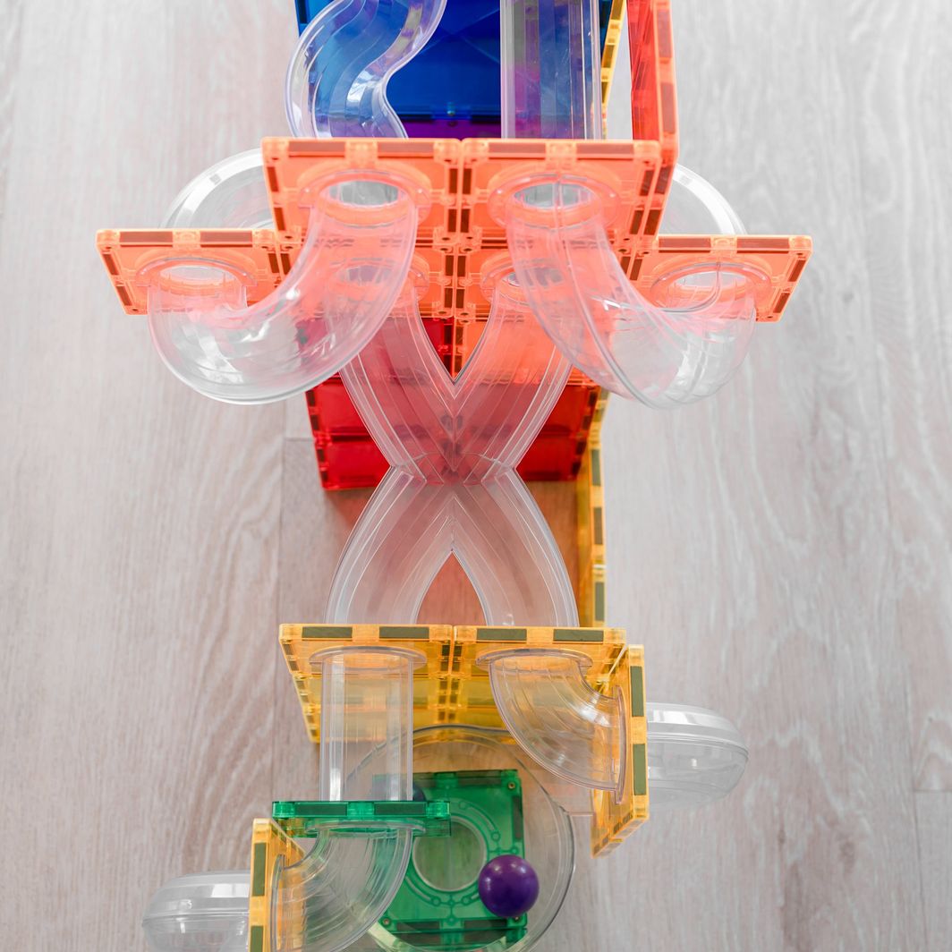 Connetix Ball Run Expansion Pack, 66 Pieces - Rainbow