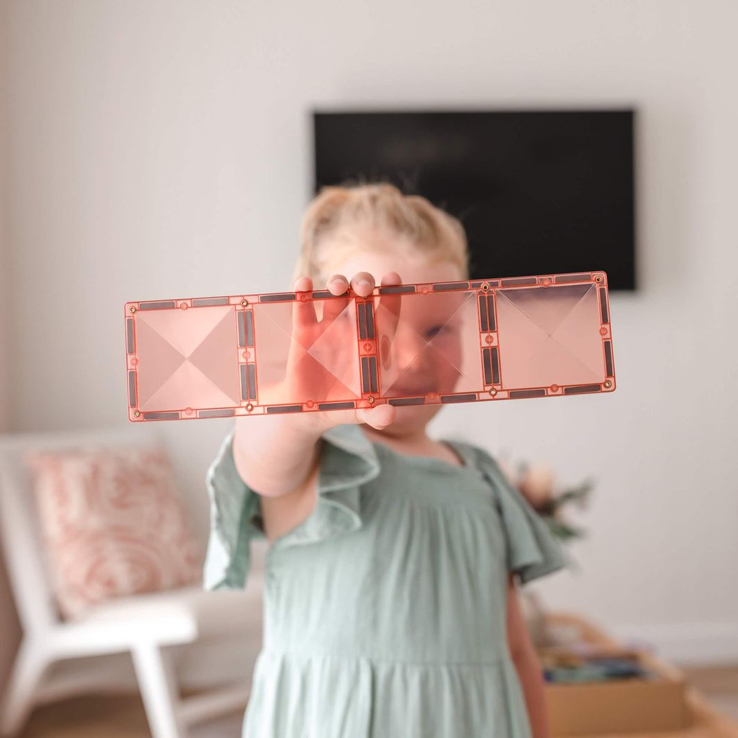 Connetix Rectangle Pack - 24-Piece Magnetic Set - Pastel