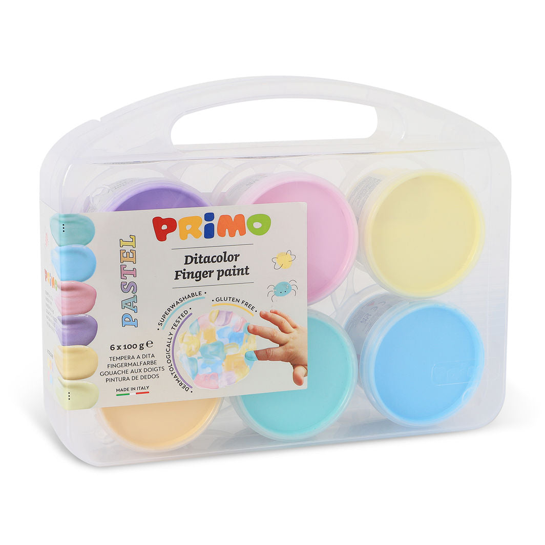 PRIMO - Finger Paint, 6 Pots - Pastel