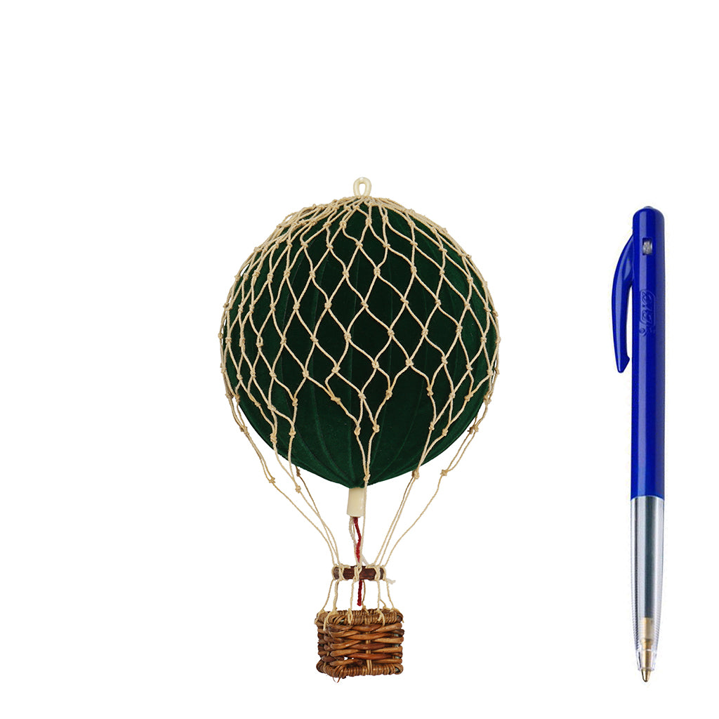 Hot Air Balloon, Velvet Green – H: 13 x D: 8.5 cm