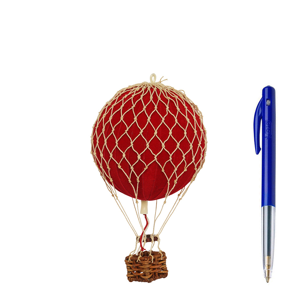 Velvet Red Hot Air Balloon - Dimensions: H: 13 x D: 8.5 cm
