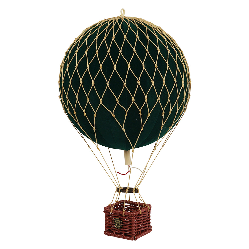 Velvet Green Hot Air Balloon - H: 30 x D: 18 cm