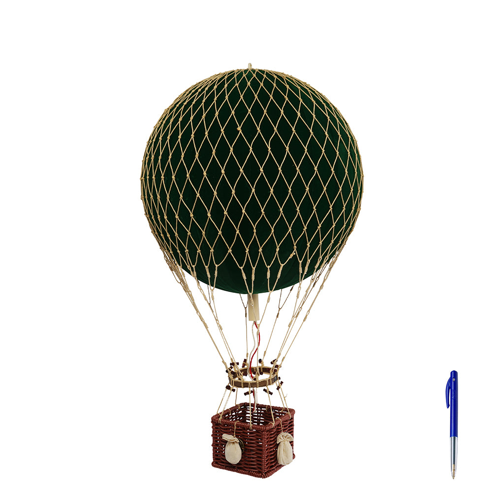 Hot Air Balloon, Velvet Green – H: 56 x D: 32 cm