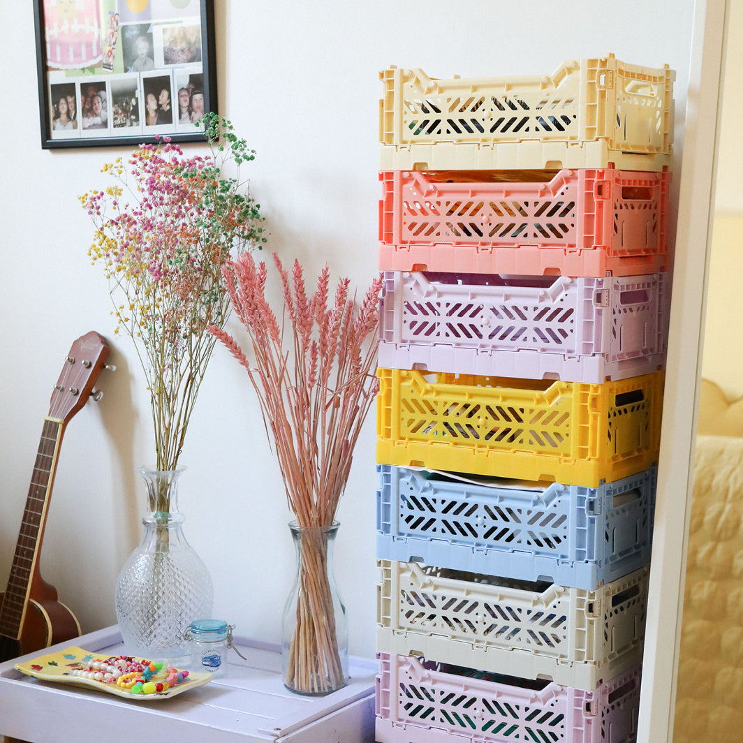 Aykasa Mini Folding Crate, Baby Pink