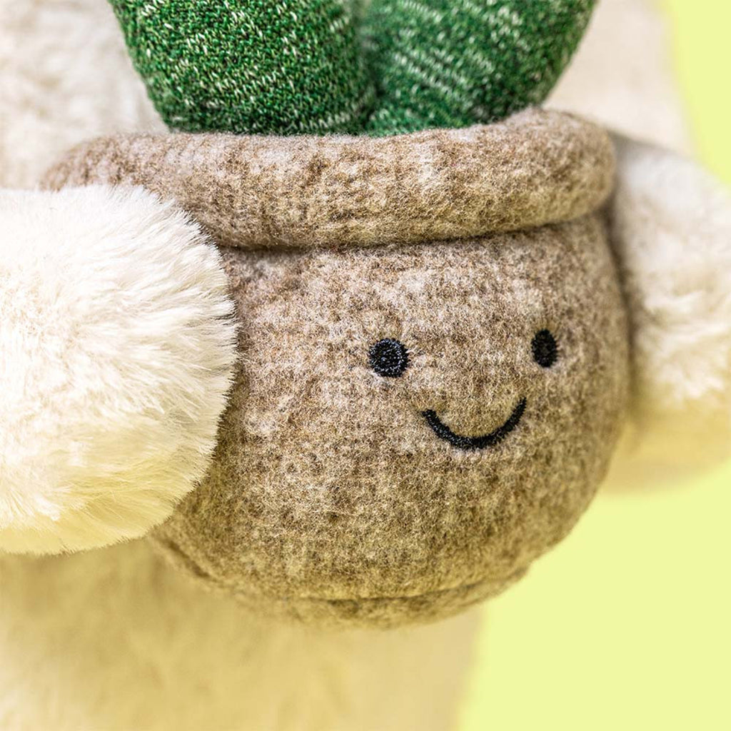 Jellycat Plush Toy, Bunny with Plant, Cream Bunny - 31 cm