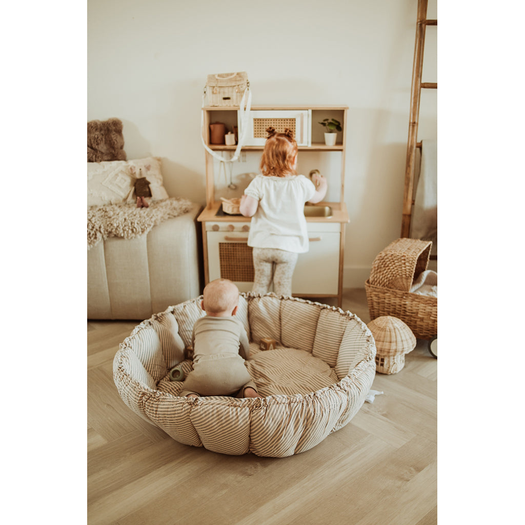 Play&Go Bloom, Three-in-One Baby Blanket, Organic - Stripes Blue