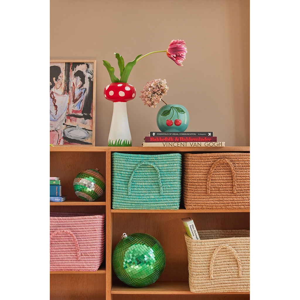 Rice Basket with Handle, Mint