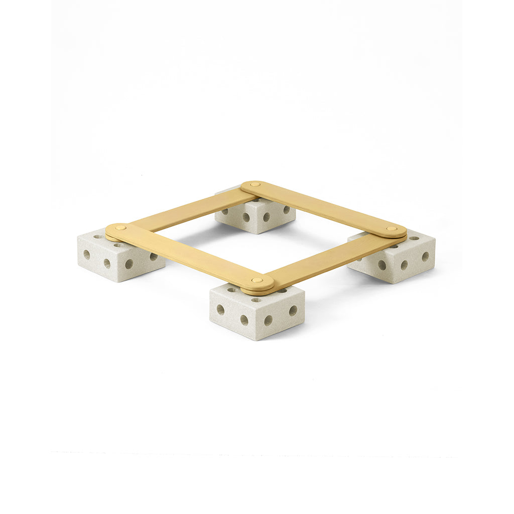 Modu Balance Track, Wooden Balance Path with Foam Blocks, Activity Toy - Sand Grey/Honey Yellow