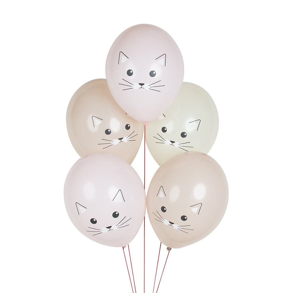 My Little Day Balloons, Printed Balloons, Pack of 5, Cat Design