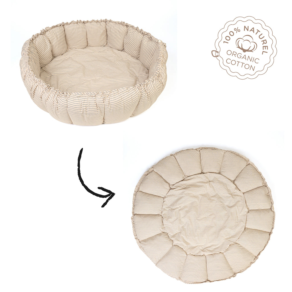 Play&Go Bloom, Three-in-One Baby Blanket, Organic - Stripes Blue