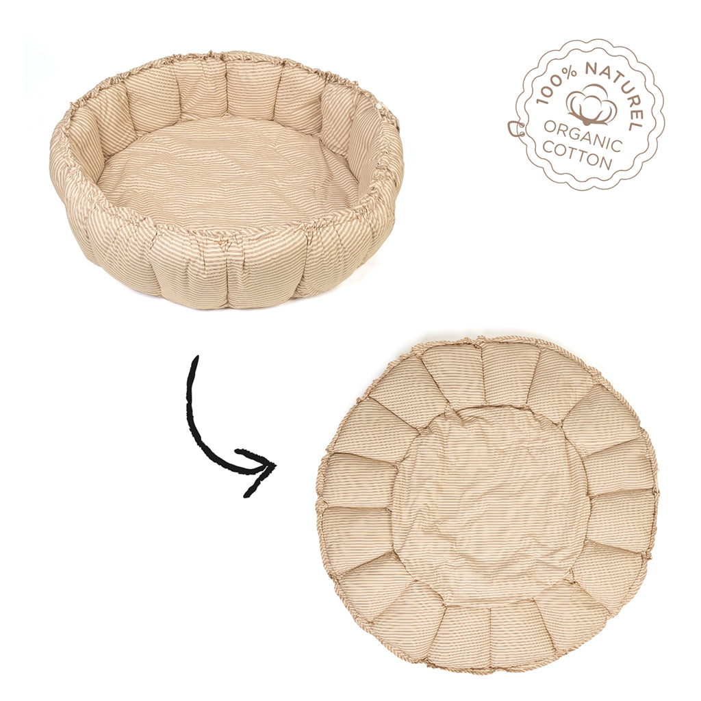 Play&Go Bloom, 3-in-1 Baby Blanket, Organic - Stripes Brown