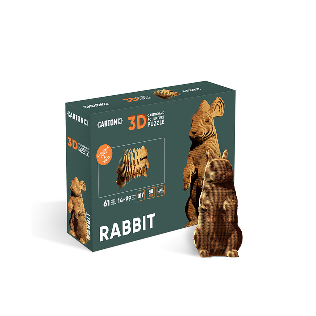 Cartonic 3D Puzzle, DIY Cardboard Art Sculpture - Rabbit