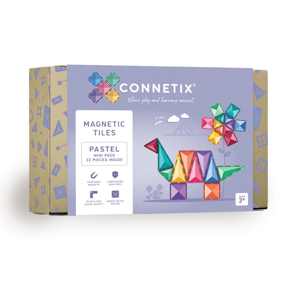 Connetix Magnetic Construction Set, Mini Pack, 32 Pieces – Pastel