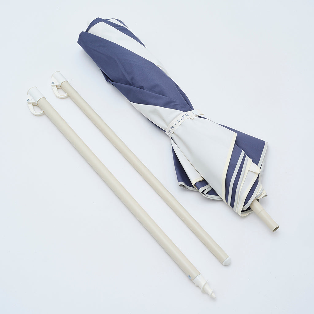 Sunnylife Compact Beach Parasol with UPF50 - Marine Stripe