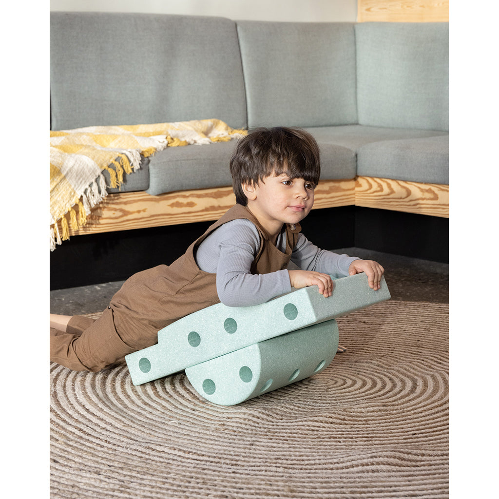 Modu foam building toy, Curiosity set, 14 pieces – Ocean mint/Forest green