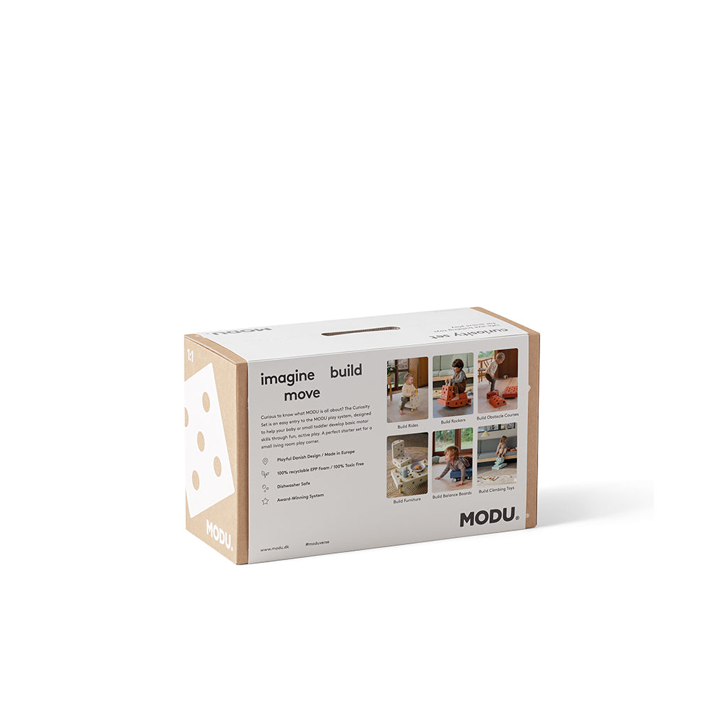 Modu Foam Building Toy, Curiosity Set, 14 Pieces - Sand Grey / Honey Yellow