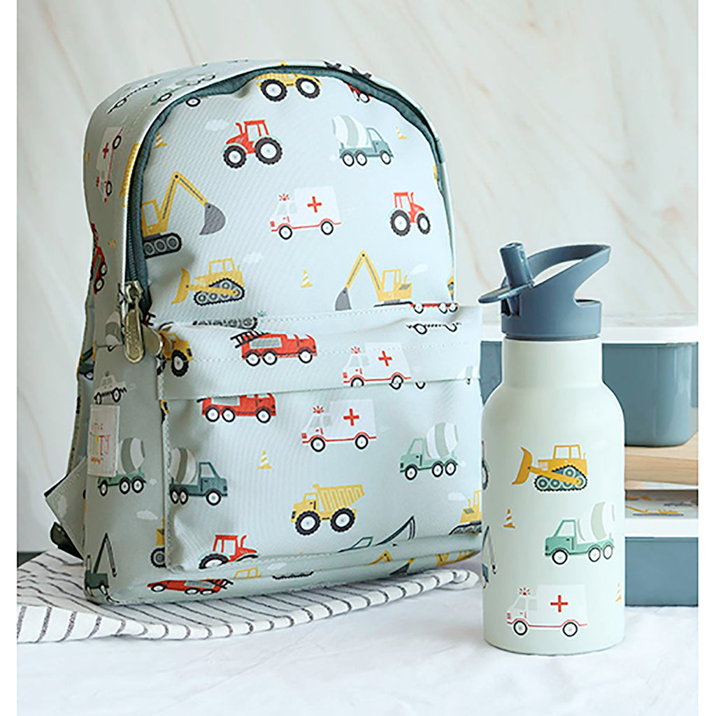 "A Little Lovely Company Stainless Steel Water Bottle, Vehicles"