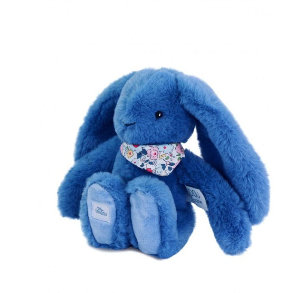 Doudou et Compagnie Blomsterkanin blå, 25 cm