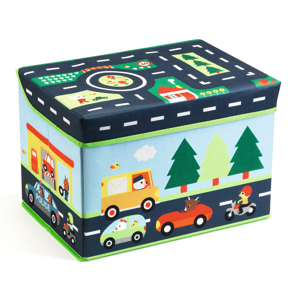 Djeco Toy Box/Stool - Cars