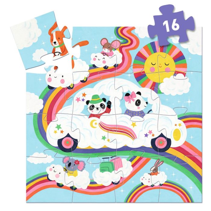 Djeco Silhouette Puzzle, Skybil – 16 pieces