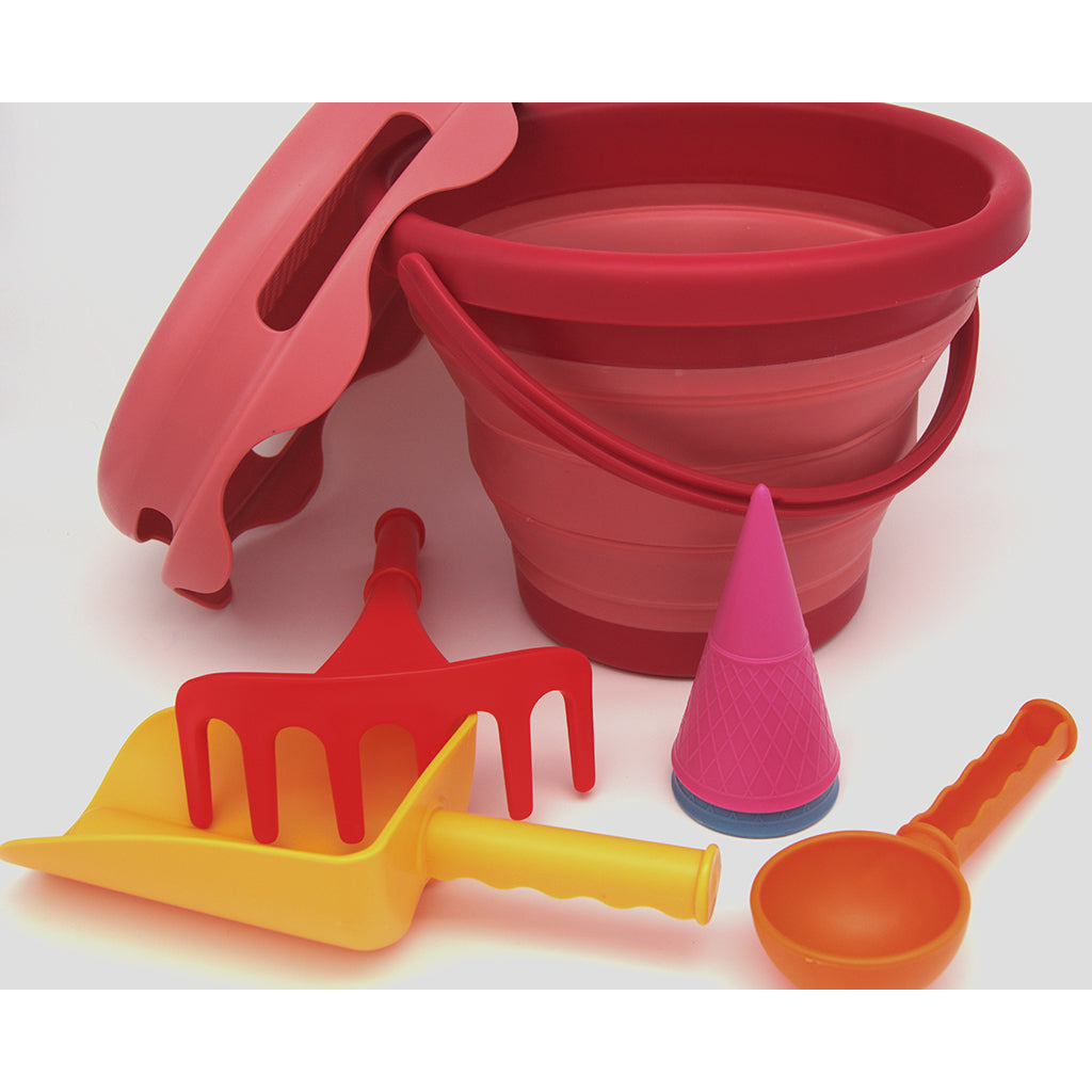 Compactoys Sand Toy Set, 7-in-1 – Red