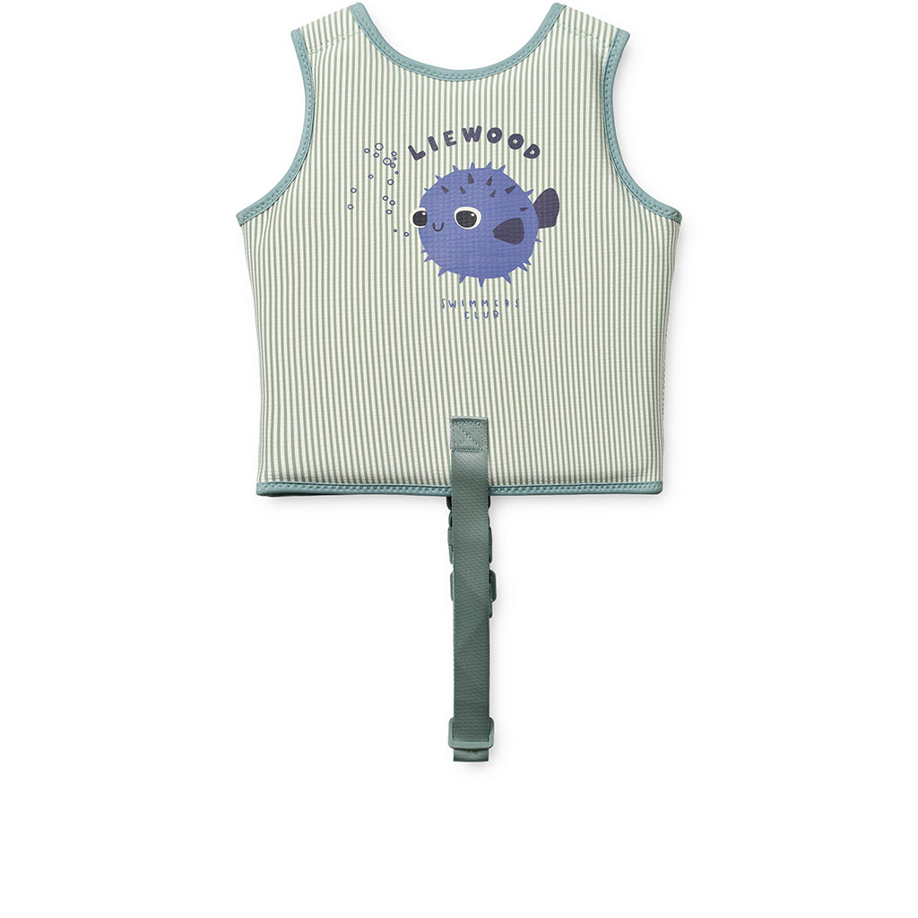 Liewood Dove Swim Vest in Seersucker, Peppermint/Sandy - multiple sizes