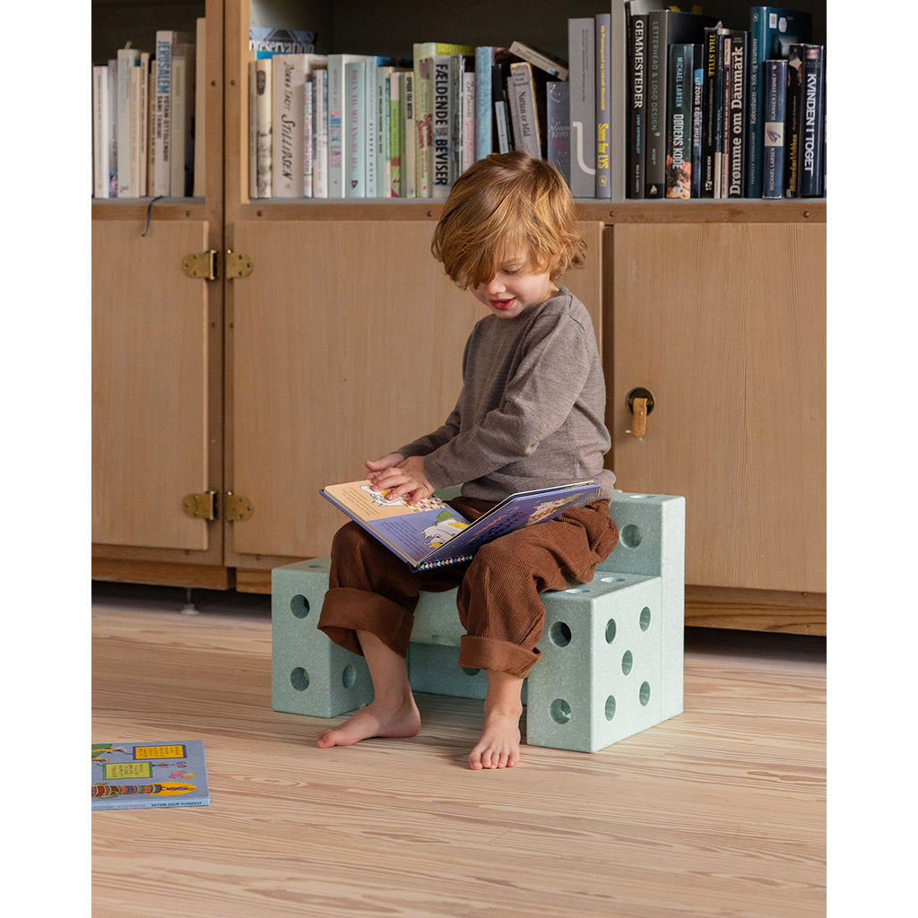 Modu Foam Building Toy, Dreamer Set, 34 Pieces - Ocean Mint/Forest Green