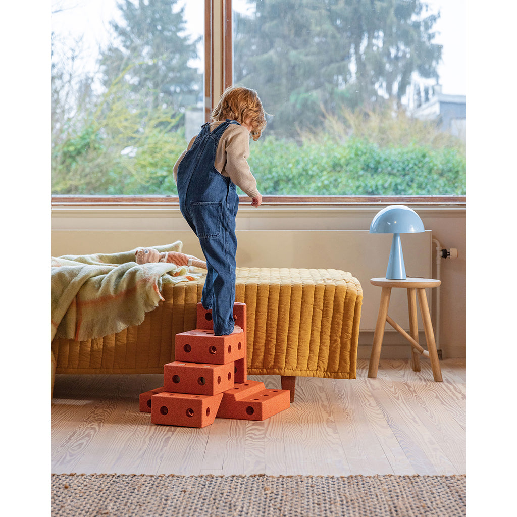 Modu foam construction toy, Explorer set, 20 pieces – Burnt orange/Dusty green