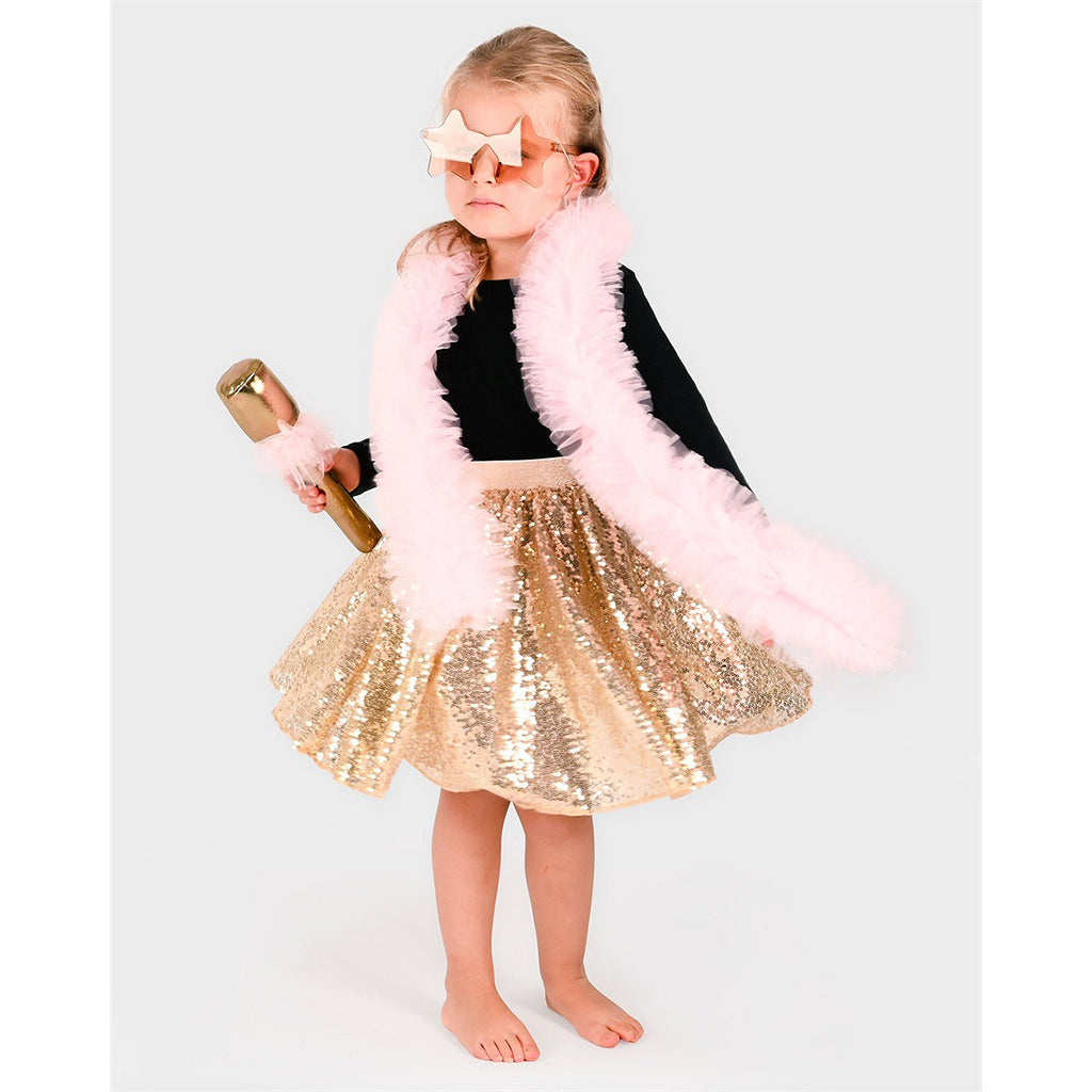 Den Goda Fen Costume, Tutu Disco Gold - Sizes 2-8 Years