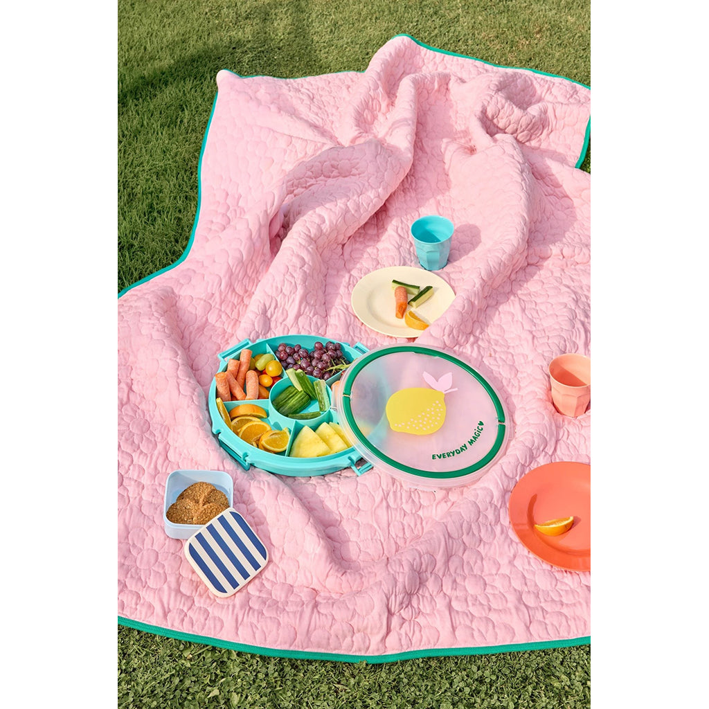 Rice Snack Tray with Lid, 6-Piece - Mint