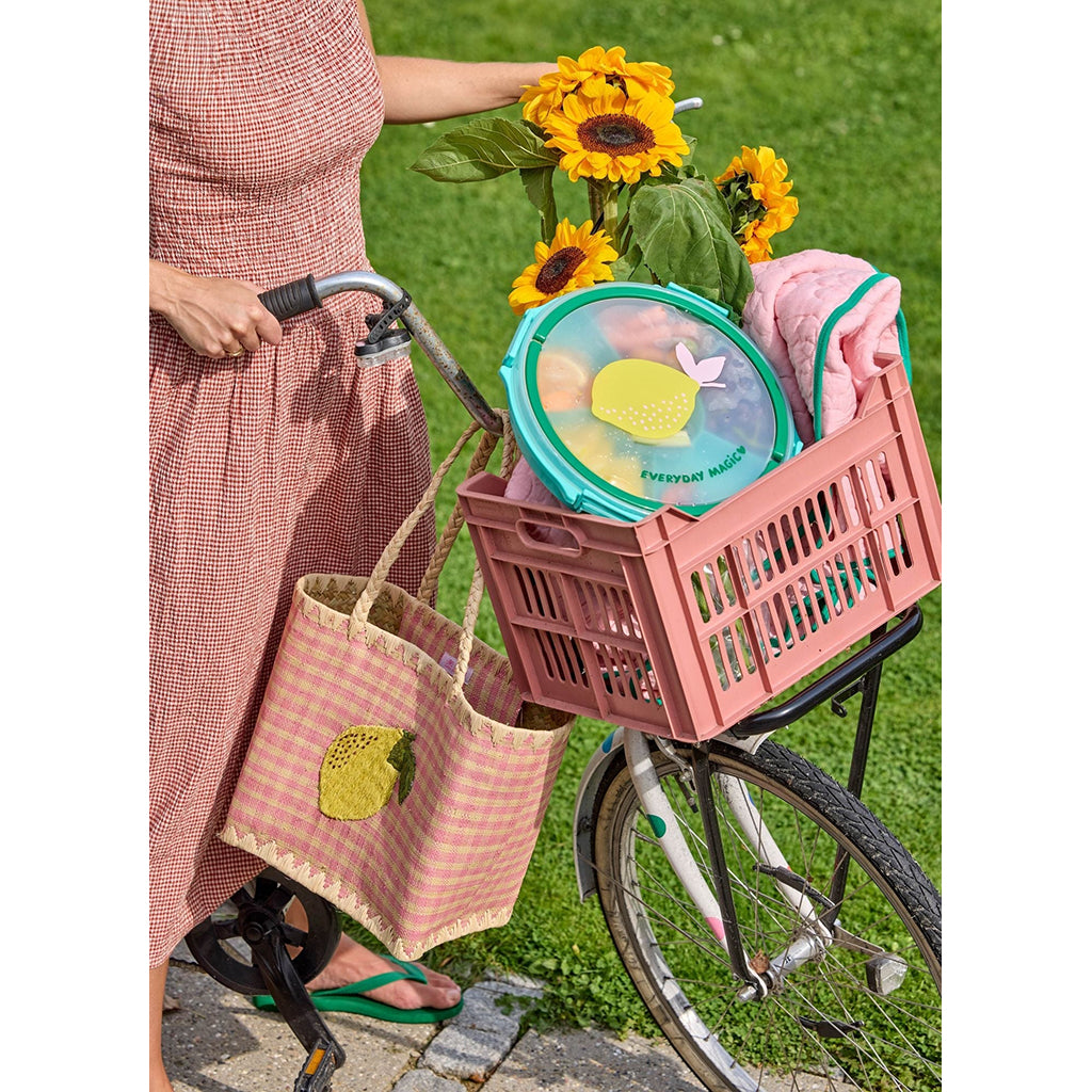 Rice Snack Tray with Lid, 6-Piece - Mint