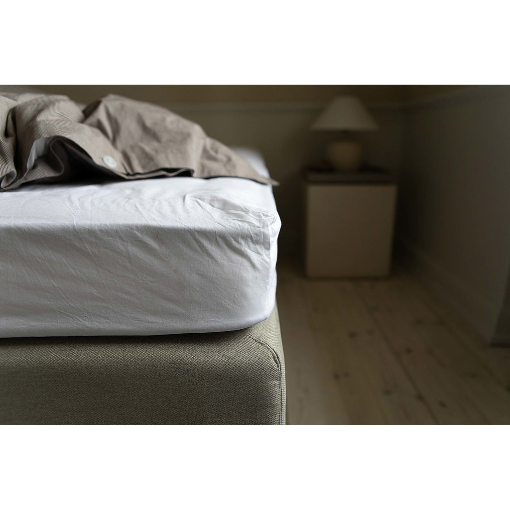 Studio Feder Fitted Sheet, Organic 180 x 200 cm - White