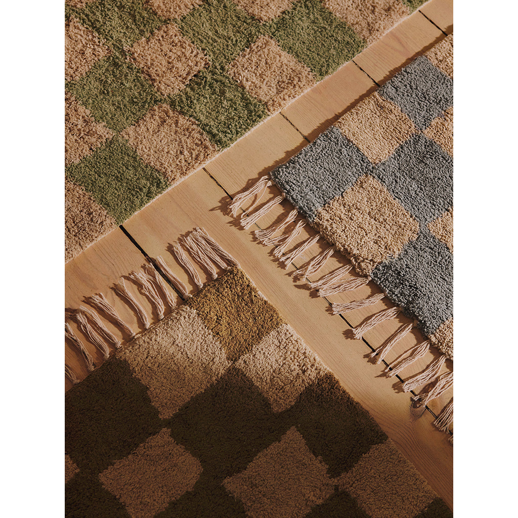 ferm Living Rug, Mara Washable Rug in Elm Green/Warm Sand - 80 x 150 cm
