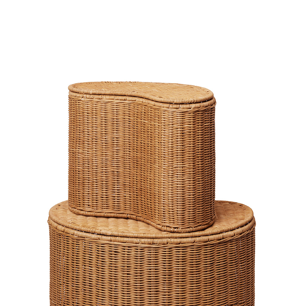 ferm Living Willora Woven Storage Baskets, Natural – Set of 2