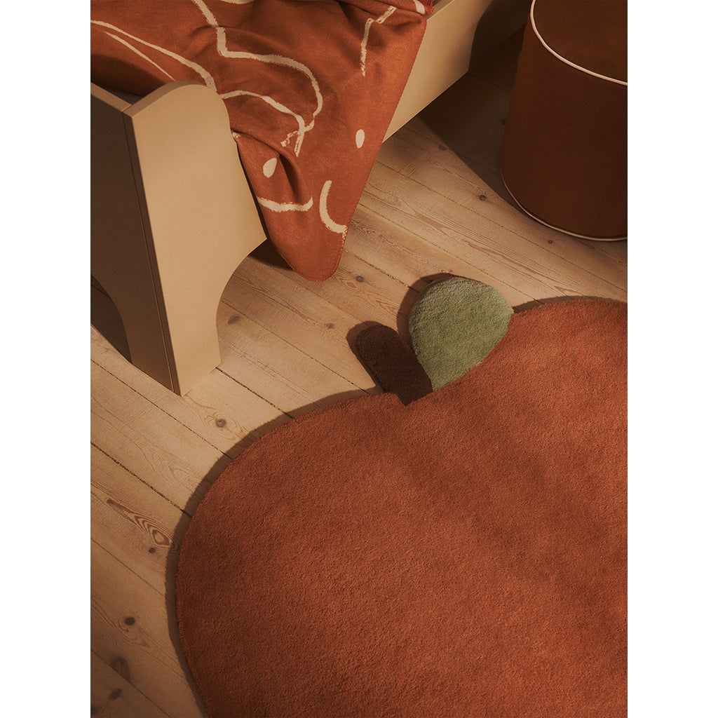 ferm Living Tufted Floor Rug, Apple - Brown Clay