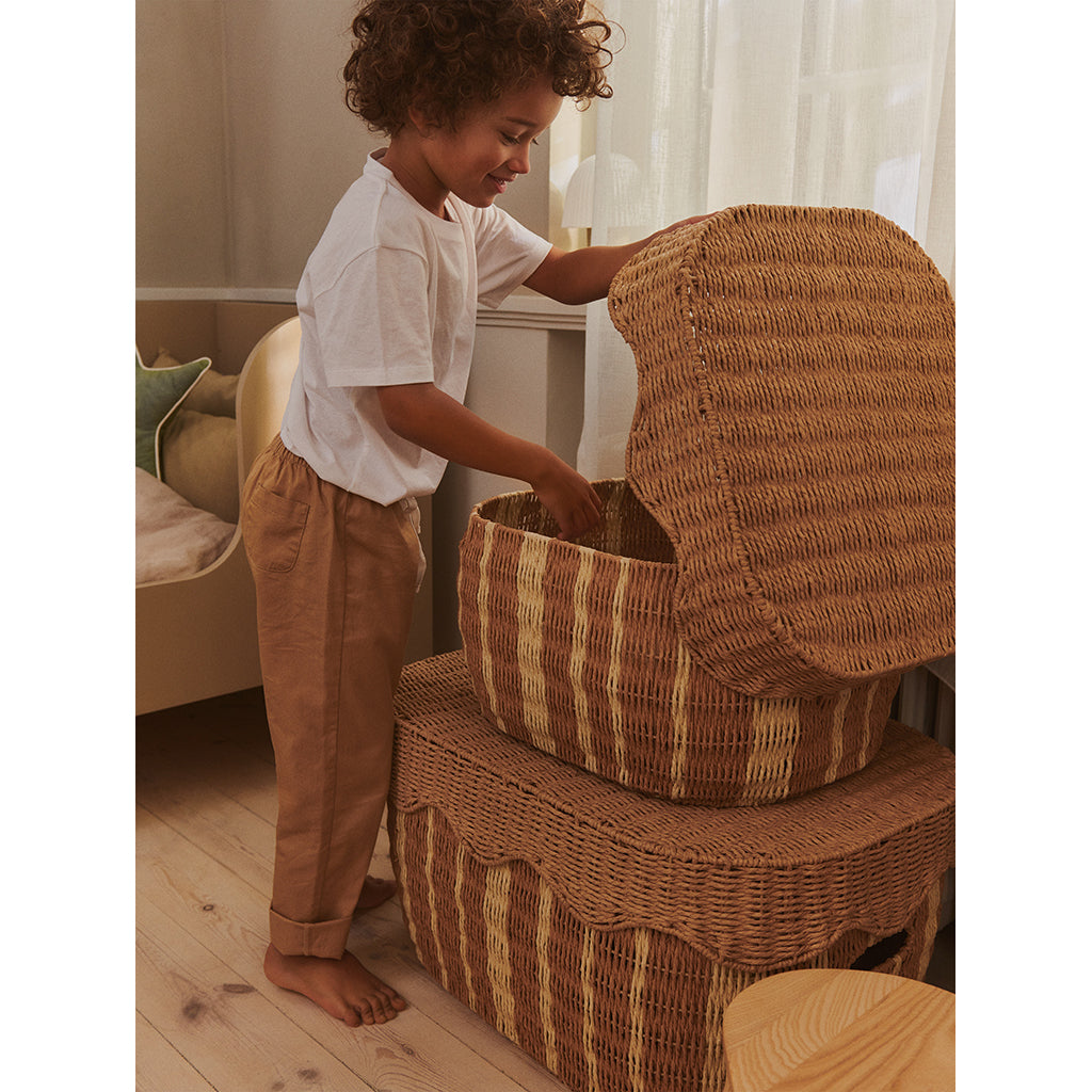 ferm Living Rivan Basket Set, Set of 2 pcs - Natural/Off-White