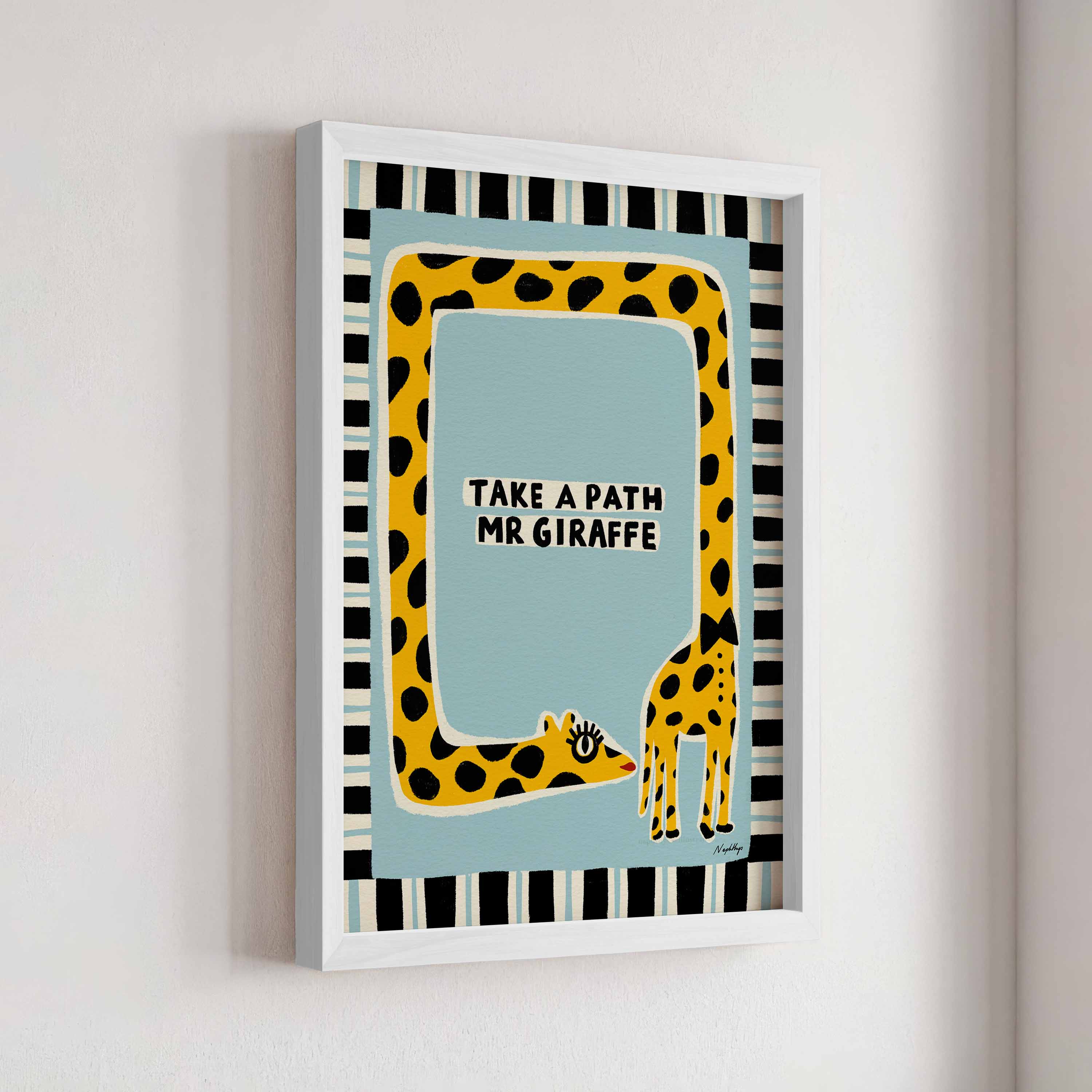 Nephthys Illustrated poster, Take af Path Mr Giraffe – A4