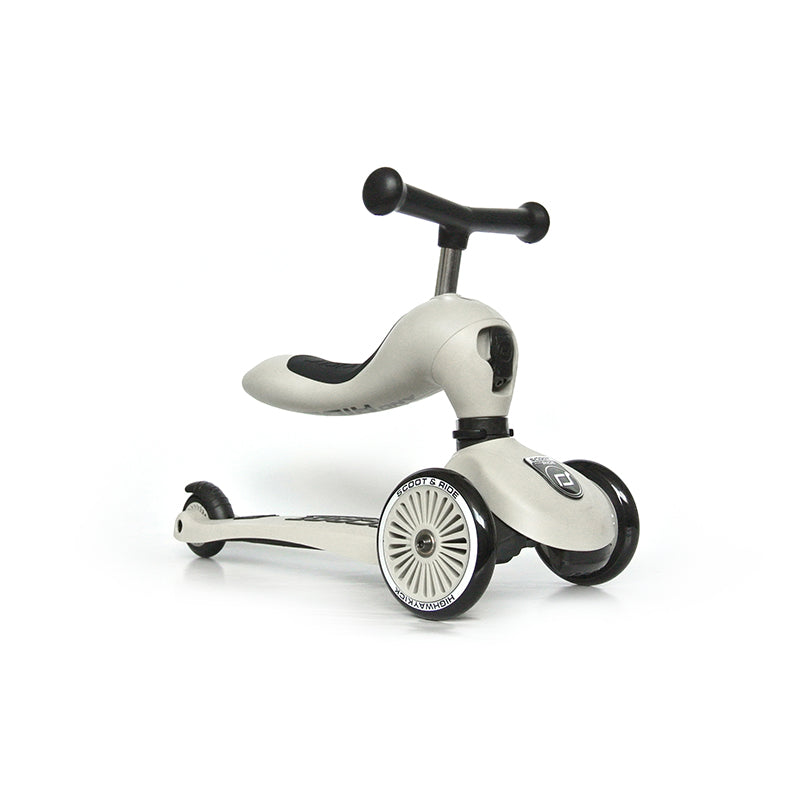 Scoot and Ride, Highway Kick 1, Push & Go Scooter with Push Bar - Ash