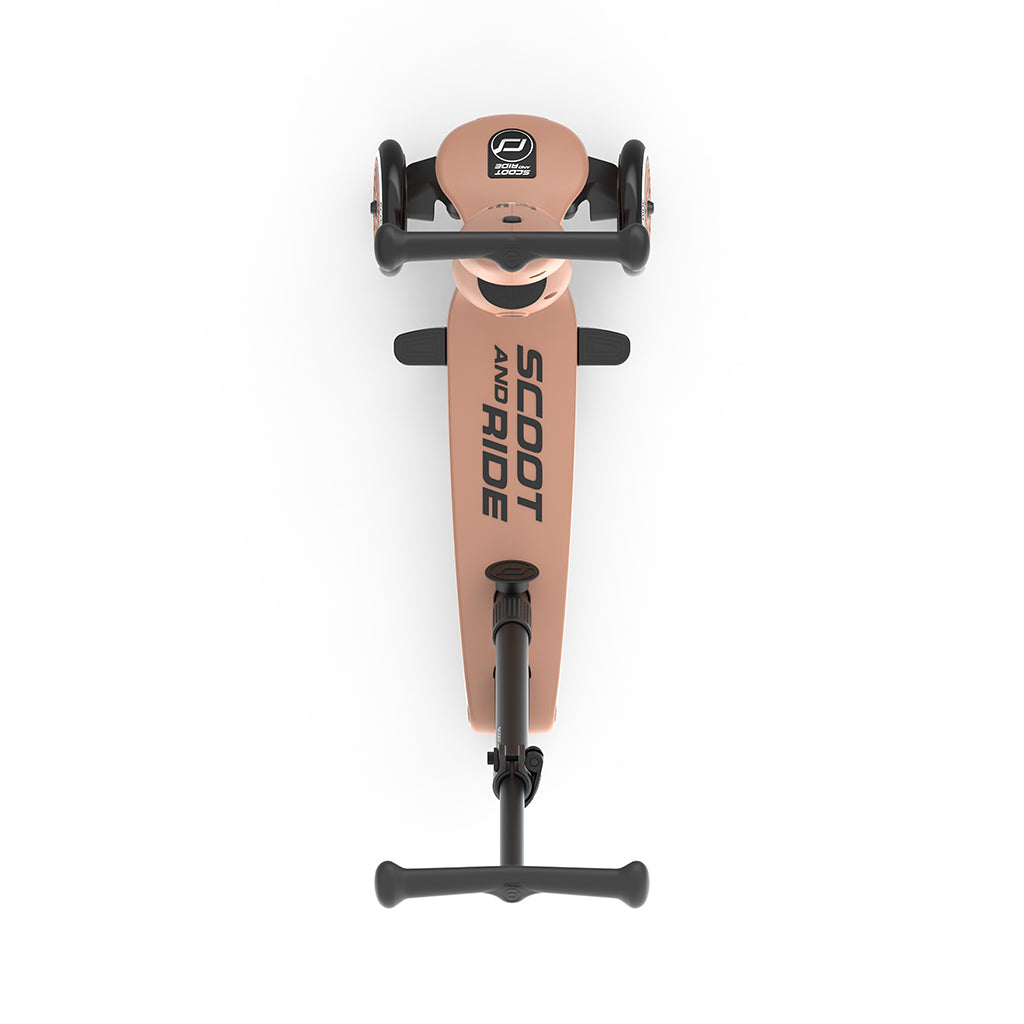 Scoot and Ride, Highway Kick 1, Push & Go Scooter with Push Bar - Mocha