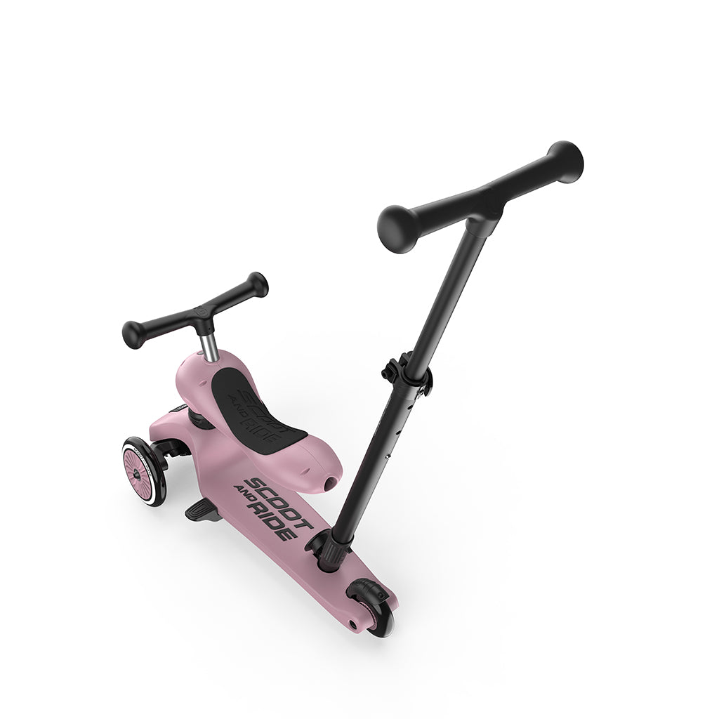 Scoot and Ride, Highway Kick 1, Push & Go Scooter with Push Bar - Wildberry