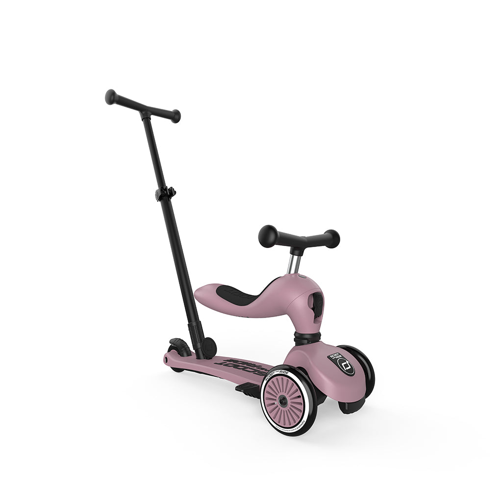 Scoot and Ride, Highway Kick 1, Push & Go Scooter with Push Bar - Wildberry