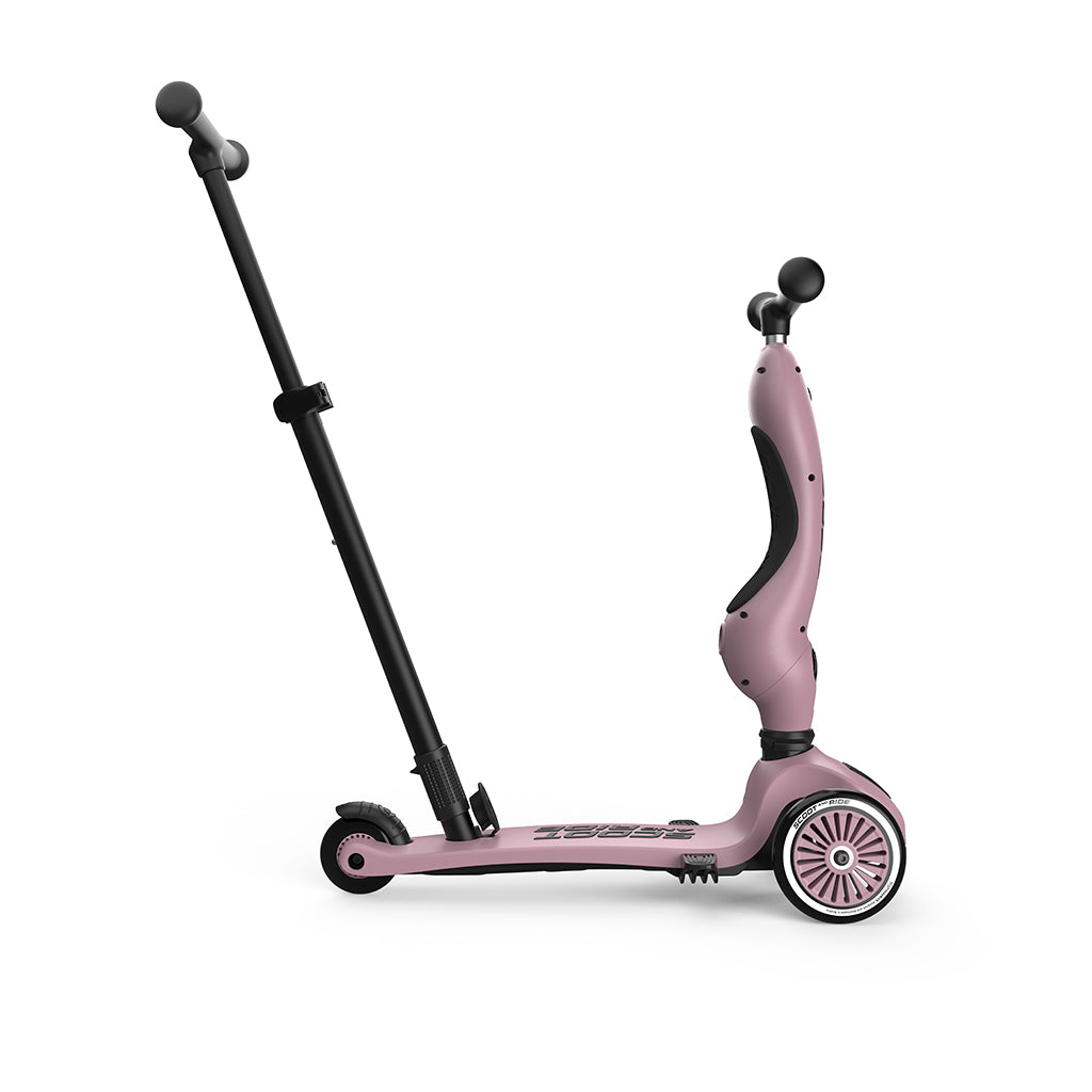 Scoot and Ride, Highway Kick 1, Push & Go Scooter with Push Bar - Wildberry