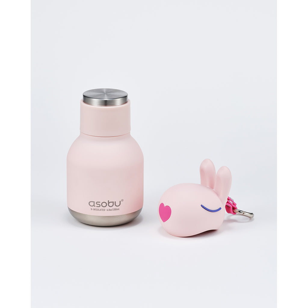 Asobu Bestie Mini Thermo Water Bottle with Keychain, 200 ml - Bunny