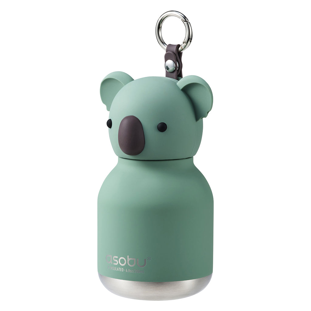 Asobu Bestie Mini Thermo Water Bottle with Keychain, 200 ml - Green Koala