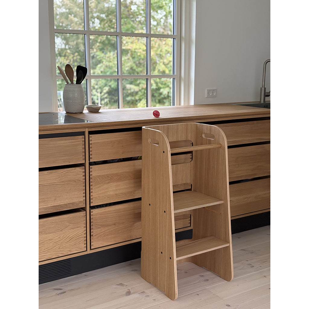 Curve-Lab, Learning Tower, Birch with Oak Veneer Surface