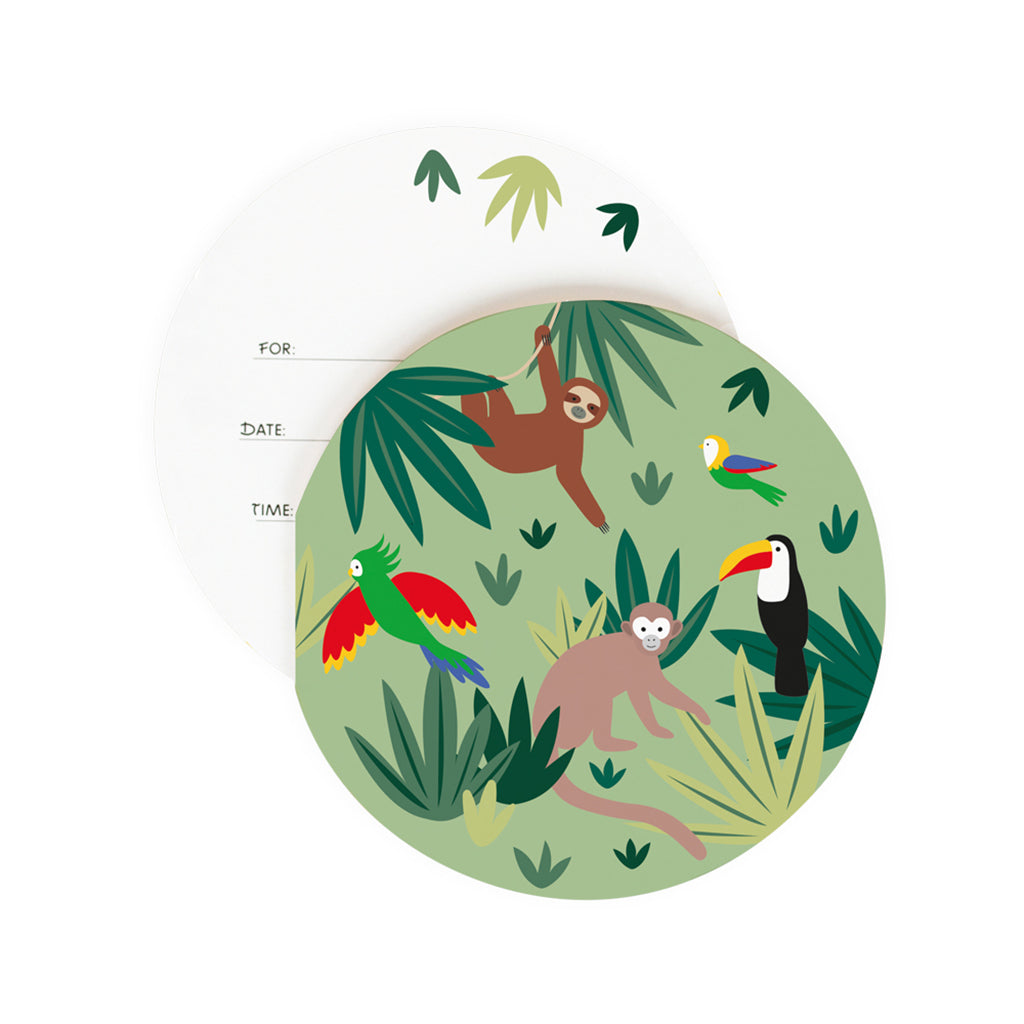 My Little Day Round Invitations, Set of 8 - Tropical Theme